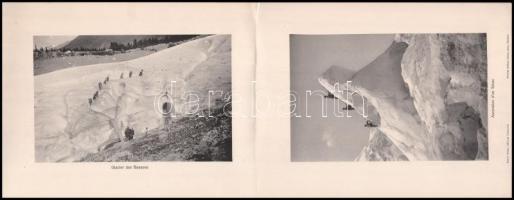 cca 1900 Chamonix et le Mont Blanc. Leporello 12 képpel 21x16 cm