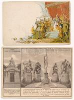 Budapest - 5 db régi képeslap vegyes minőségben, Ezredéves Kiállítás lapok is