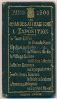 1900 Párizs világkiállítás attrakciói perforált jegyeket tartalmazó jegyfüzet, aranyozott egészbőr kötésben / Paris, Expo - collection on tickets for the attracions in leather binding.. Some of them used 12 cm