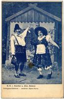 H.R. v. Koerber und Alex Halwax. Gebirgskarrikaturen, moderne Alpen-Scene / Nőnek öltözött férfiak, humoristák / men dressed as women, humorists