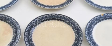 7 db süteményes tányér, fajansz, Brown-Westhead, Moore & Co. (BWM) Nagy Britannia, Cauldon Place...