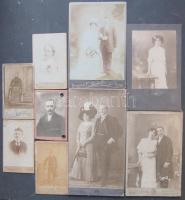 XIX. század vége 11 db keményhátú portréfotó, kopott, viseltes