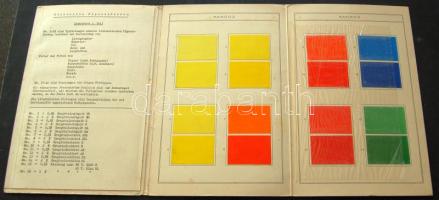 1945 SANDOZ svájci cég németnyelvű fénytűrő leporellós színskálája szakmai leírással