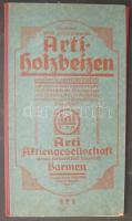 1920 Arti Aag németnyelvű színminta katalógusa, szétnyitható hármastábla. Egy szín hiányzik