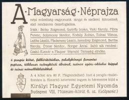 cca 1940 A Magyarság néprajza kétoldalas szórólap, Királyi Magyar Egyetemi Nyomda