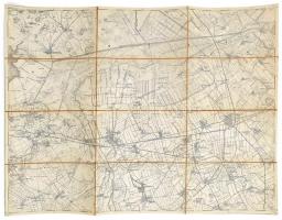 cca 1895 Kapuvár és környéke (Zone 15. Col. XVI.), osztrák katonai térkép, 1 : 75.000, vászonra kasírozva, körbevágott, 51x38,5 cm
