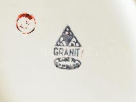 Gránit leveses tál. Matricás, jelzett, hibátlan. 36x21 cm