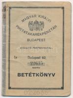 1935-1942. Magyar Királyi Postatakarékpénztár betéti könyve, bejegyzésekkel