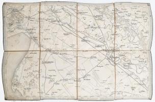 cca 1880 Ung. Altenburg / Mosonmagyaróvár és környékének térképe, vászonra kasírozva, körbevágott, kissé foltos, 40x27 cm