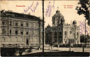 1908 Temesvár, Timisoara; Isr. Tempel / Izraelita templom, zsinagóga / synagogue (EK)