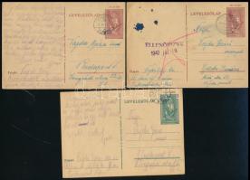 1941-1942 3 db levelezőlap a IX. kisegítő m. zlj. 4. századból