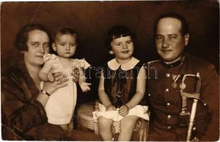 1931 Magyar katona a családdal / Hungarian soldier with family. Ambrus Teri (Budapest) photo (EB)