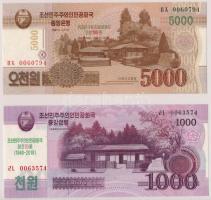 Észak-Korea 2008. 1000W + 2013. 5000W T:I North Korea 2008. 1000 Won + 2013. 5000 Won C:UNC