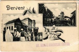 Derventa, Dervent; Novi Spitali, Gradska ulica / new hospital, street view. Art Nouveau, floral (EB)