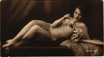 Meztelen erotikus hölgy / Erotic nude lady. J. Mandel. AN Paris 230. (non PC) (vágott / cut)