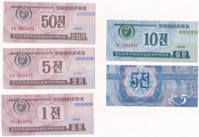 Észak-Korea 1988. 1ch + 5ch + 50ch "Szocialista látogató" kiadás + 1988. 1ch + 10ch "...