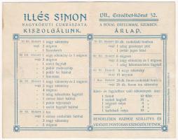 1915 Budapest VII. Illés Simon cukrászata a Royal Orfeummal szemben, belső. Kihajtható képeslap belü...
