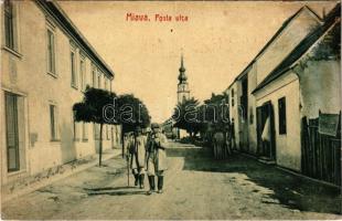 Miava, Myjava; Posta utca, templom. W.L. Bp. 5703. / street view, church (r)