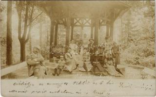 1899 (Vorläufer) Szliács, Sliac; Vilma pihenő, turisták / spa, tourists. photo (EK)