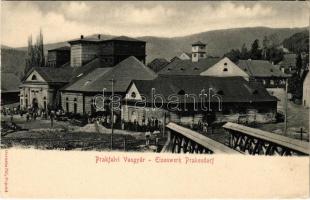 Prakfalva, Prakendorf, Prakovce; Vasgyár. Geruska Pál kiadása. K.O.V. / Eisenwerk / iron factory, ironworks (EK)