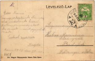 1913 Mány, Polgári fogyasztási szövetkezet üzlete, lovaskocsi + "WIEN - GYŐR - BUDAPEST 352 A&q...