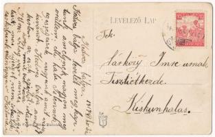 1917 Pécs, Rácváros, Fő utca részlet, Krems Ferenc üzlete és saját kiadása (kopott sarkak / worn cor...