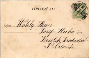 1903 Esztergom, Széchenyi tér, piac, Takács Károly, Popper Lipót, Sziklai üzlete. Kardos Dezső kiadá...