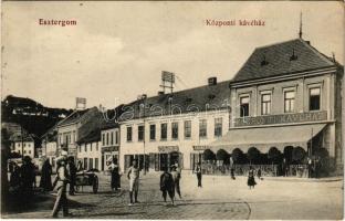 1915 Esztergom, Központi kávéház, Kramer, Till István üzlete + "Keresztényszocialista építőmunkások országos szakszervezetének Esztergomi csoportja"