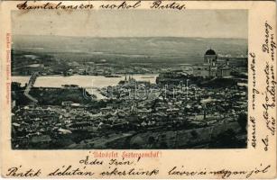 1900 Esztergom, látkép, Bazilika. Kardos Dezső kiadása (EK)