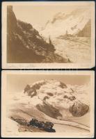 cca 1900 Svájc, Zermatt közelében a Matterhorn lábánál, 3 db fotó, 18×13 cm