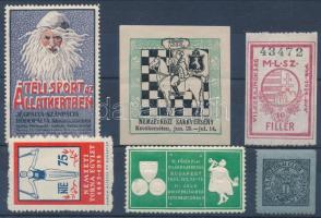 Sakk témájú kis levélzáró tétel / chess poster stamps