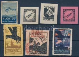 Repülés témájú kis levélzáró tétel / flying poster stamps