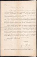 1916 Csernoch János (1874-1927) bíboros, hercegprímás gépelt levele, saját kezű aláírásával, a levélpapír felső részén Magyarország hercegprímása benyomott szöveggel