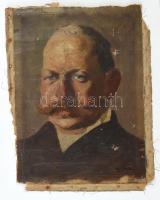 Hollós-Holczer Károly (1873-?): Portré. Olaj, vászon, jelzett. Vakráma nélkül, feltekerve, sérült, 39×29 cm