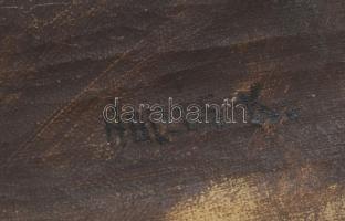 Hollós-Holczer Károly (1873-?): Portré. Olaj, vászon, jelzett. Vakráma nélkül, feltekerve, sérült, 3...