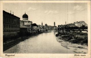 Nagyvárad, Oradea; Körös részlet, zsinagóga / Cris riverside, synagogue (Rb)