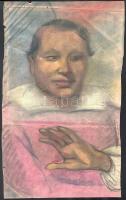 Fáy Dezső (1888-1954): Portré. Pasztell, papír, jelzett, lap széle vágott, hajtásnyommal. 40,5×25 cm.