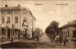 Körmend, Deák Ferenc utca, Balaton szálloda, üzletek. Vasúti levelezőlapárusítás 24. sz. 1915. (EK)