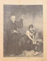 1860-1900 50db vegyes metszetek, nyomatok fekete mappában, mappa méret: 31x27cm