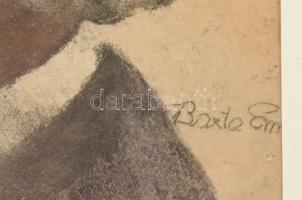 Dekoratív üvegezett fakeret, benne Kodály Zoltán nyomattal, 39x29cm