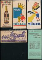 5 db számolócédula vegyesen: Müller, Pestvidéki nyomda, , Porter sör