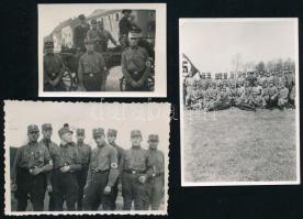 1933 SA (Sturmabteilung) katonák, 3 db fotó, 5×6 és 6×8 cm