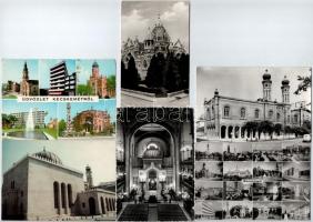 10 db MODERN magyar város képeslap: zsinagógák / 10 MODERN Hungarian town-view postcards: synagogues