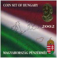 2002. 1-100Ft (7xklf) + 100Ft "Kossuth" forgalmi sor szettben, belső tok ragasztása kissé elengedett T:PP patina Adamo FO35.1