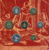 2001. 1Ft-100Ft (7xklf) forgalmi sor szettben, "Magyarország pénzérméi" sorozat, belső tok...