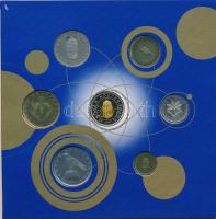 2000. 1Ft-100Ft (7xklf) forgalmi sor szettben + "200Ft Millenium", belső tok ragasztása ki...