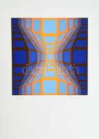 Vasarely Victor (1908-1997): Vega 4. Szitanyomat, papír, jelzett, számozott (47/110). Az 1985-ben a Helikon Kiadónál megjelent mappából. 35×35 cm