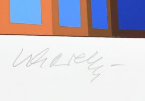 Vasarely Victor (1908-1997): Vega 4. Szitanyomat, papír, jelzett, számozott (47/110). Az 1985-ben a ...