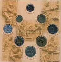 1999. 50f-100Ft (8xklf) forgalmi sor dísztokban, belső tok ragasztása kissé elengedett T:BU patina A...