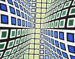 Vasarely Victor (1908-1997): Vega 5. Szitanyomat, papír, jelzett, számozott (47/110). Az 1985-ben a ...